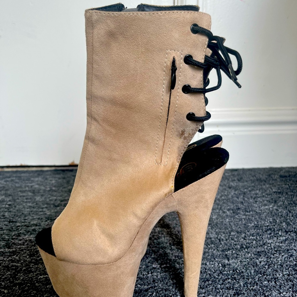 Pleasers Adore Peep Toe Heels